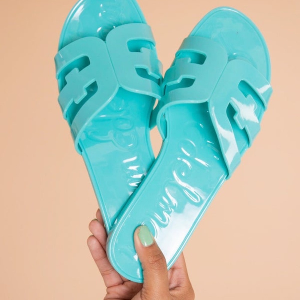 New never worn-Sam Edelman-Jelly Sandal-Rio Blue. The jelly trend is back-Size 7